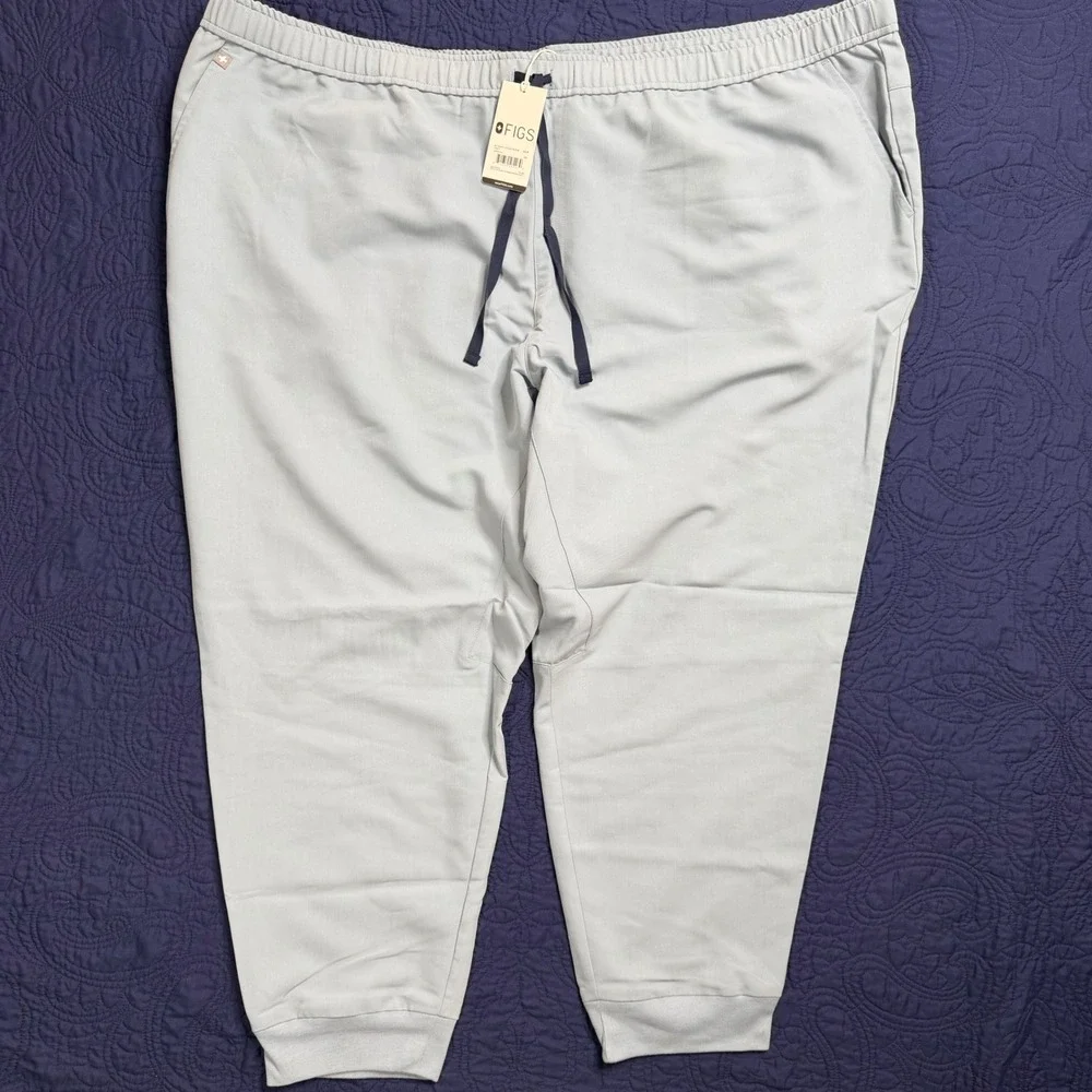 New FIGS Tansen Jogger Scrub Pants Mens 6XL Dusty Blue Technical Collection‎